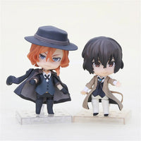 Action Figures Bungo Stray Dogs, Dazai Osamu, Nakahara Chuuya, Kawaii Chibi Cute Anime Figurines 10 cm