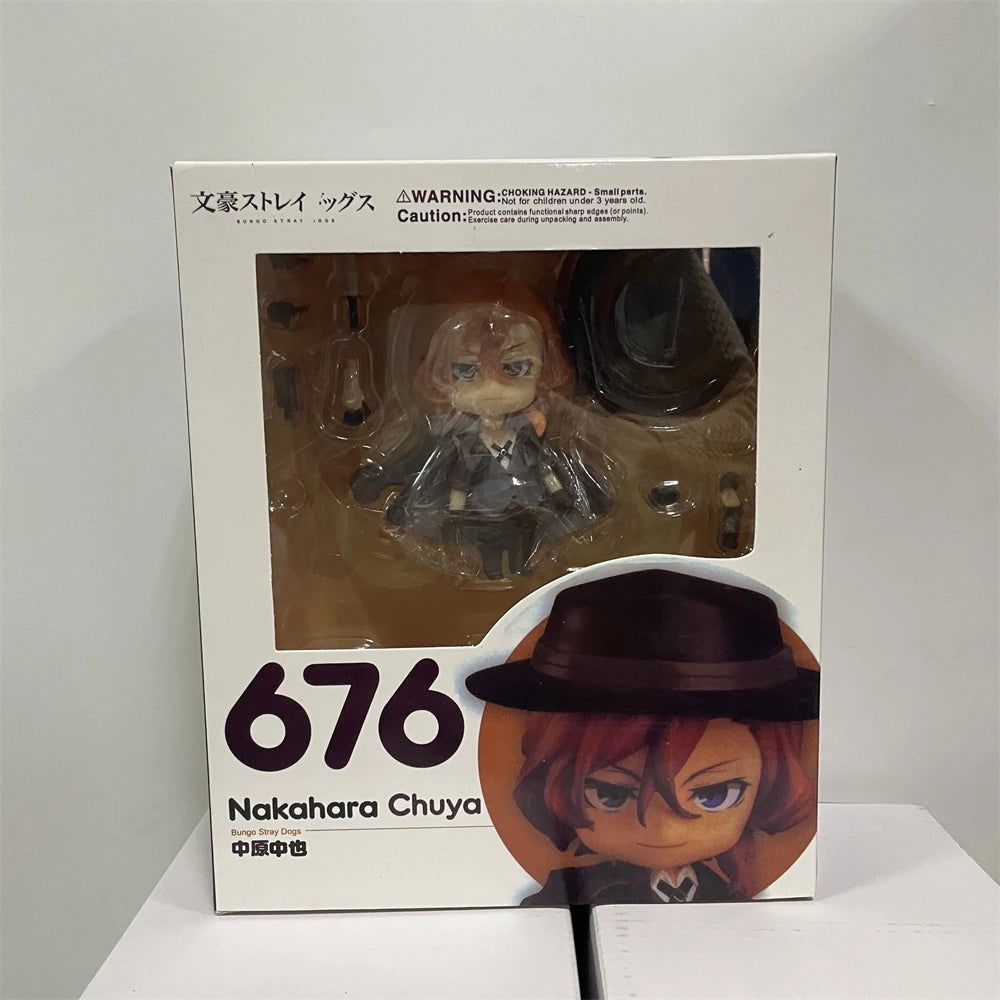 Action Figures Bungo Stray Dogs, Dazai Osamu, Nakahara Chuuya, Kawaii Chibi Cute Anime Figurines 10 cm