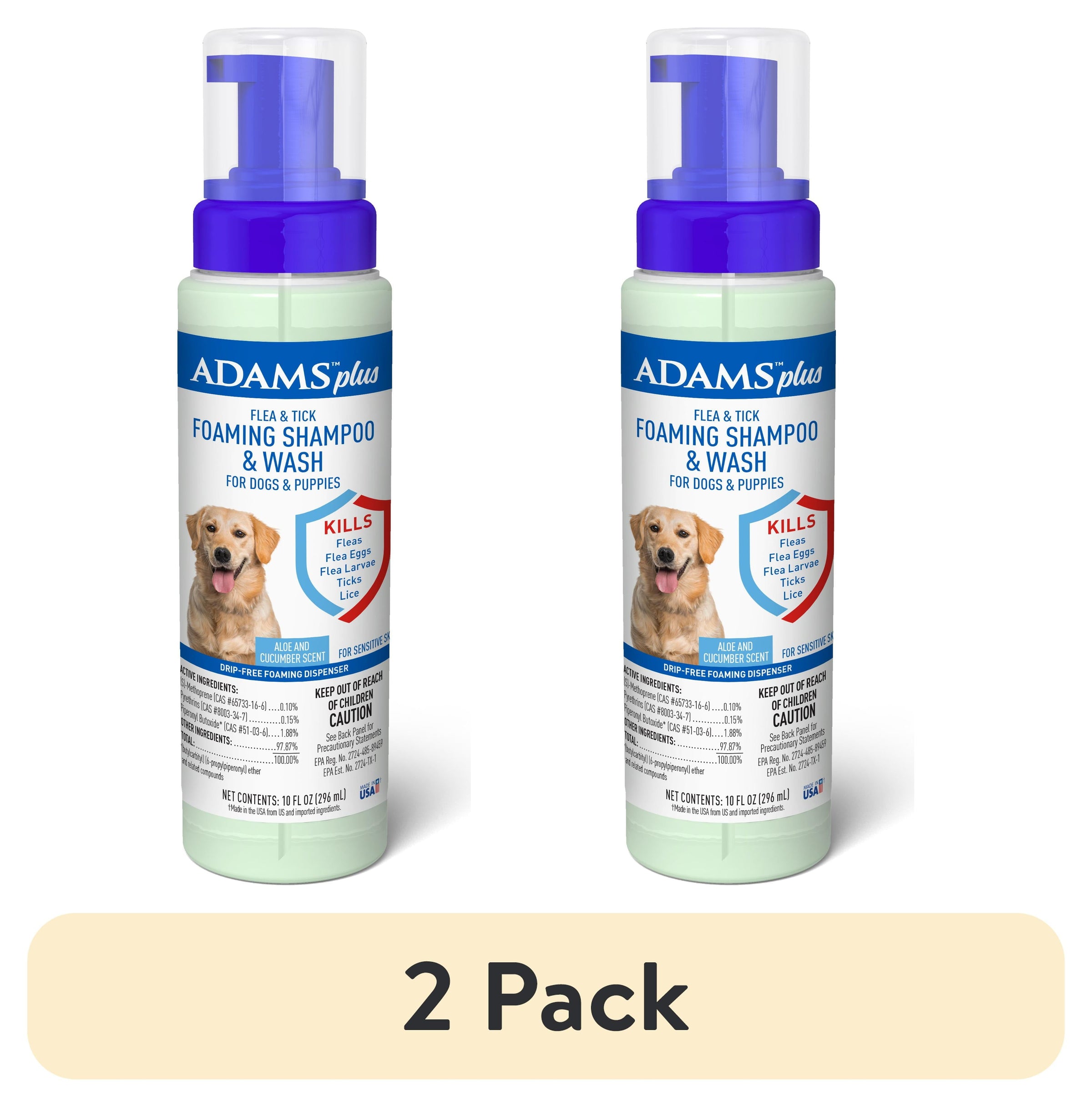 Keep Your Dog Happy and Flea-Free with ADAMS Plus Flea & Tick Foaming Shampoo & Wash - 2 Pack for Sensitive Skin! - BIG FRENCHIES