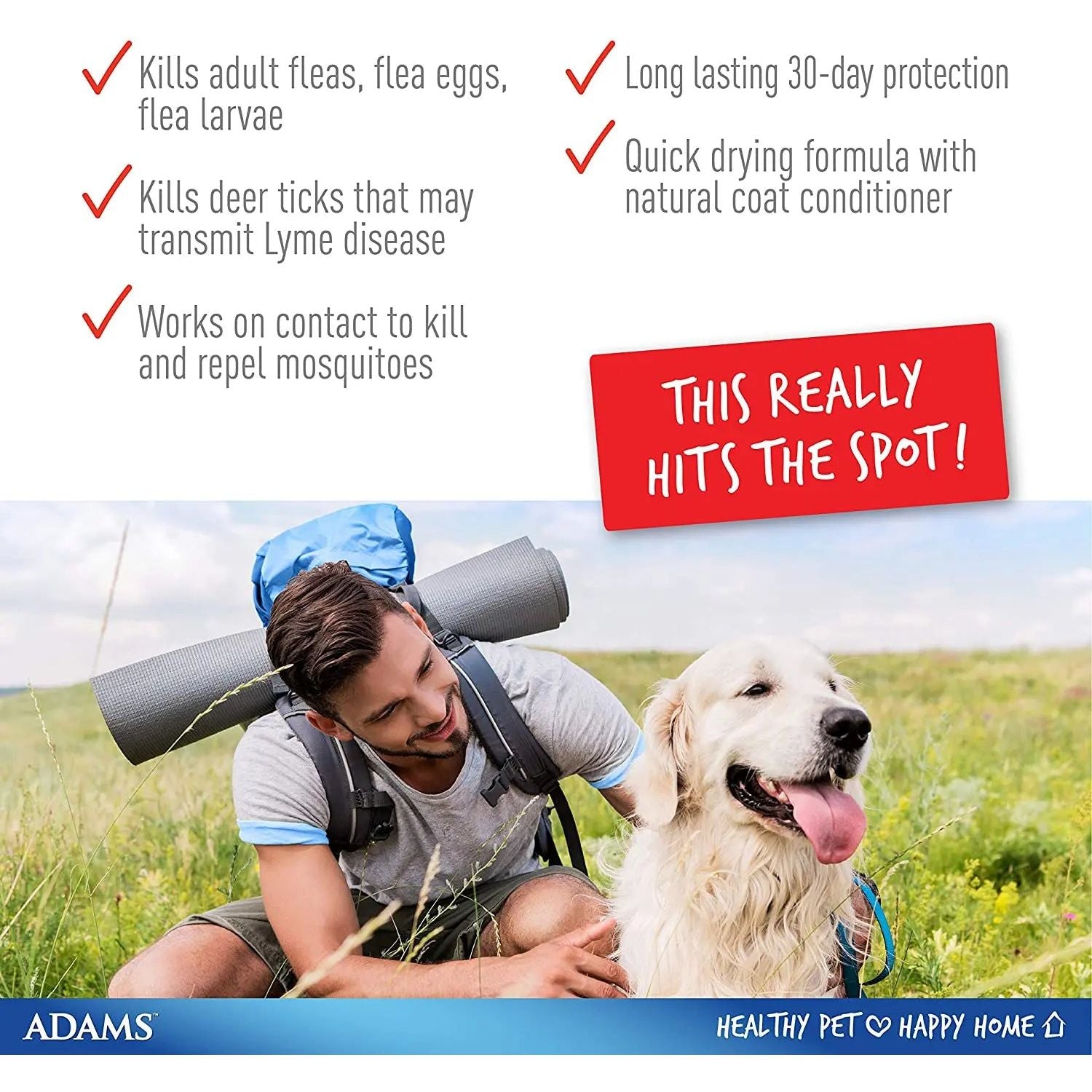 Adams Plus Flea and Tick Spot On for Large Dogs 31-60 lbs.