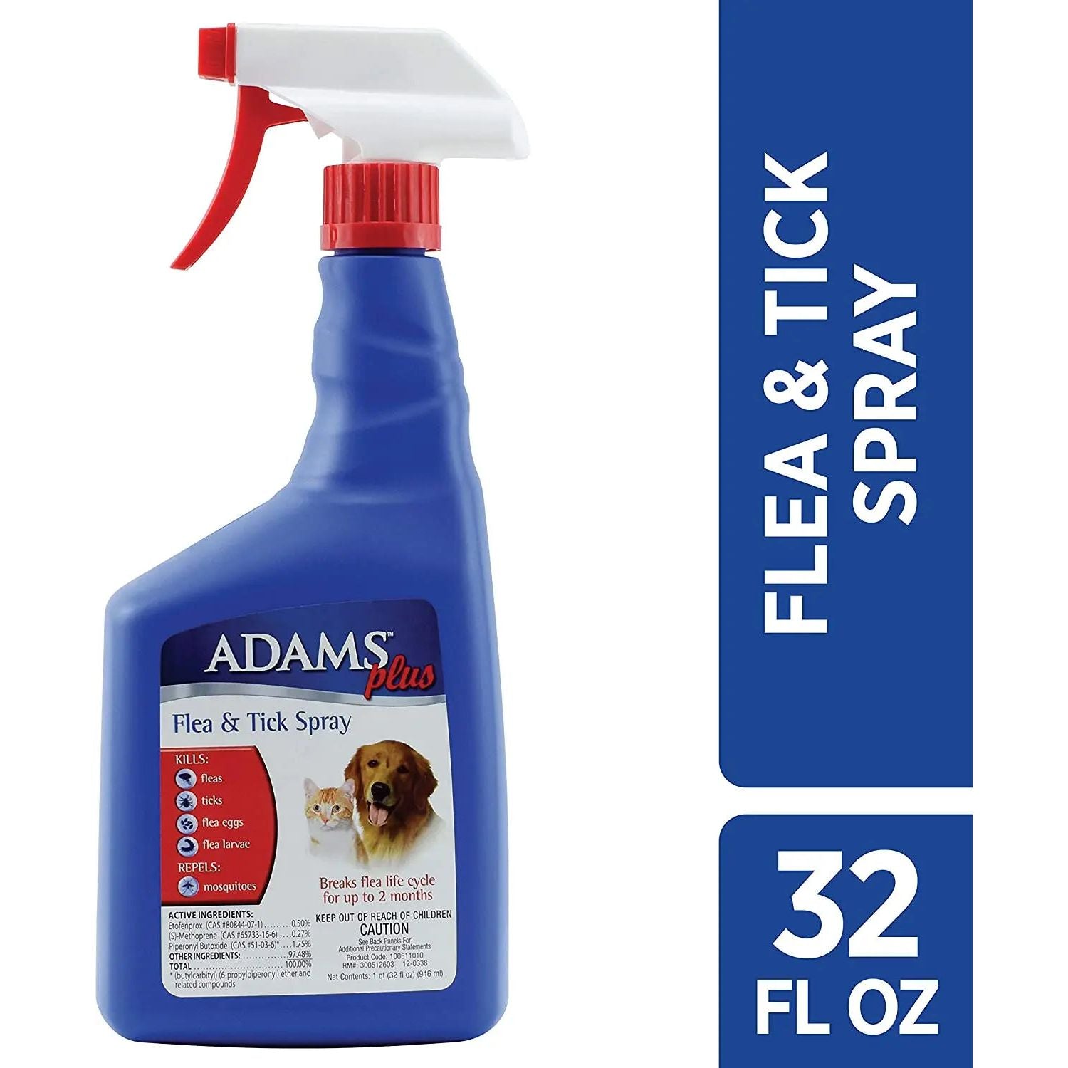 Adams Plus Pet Fleas & Ticks Spray for Cats and Dogs 32 oz.