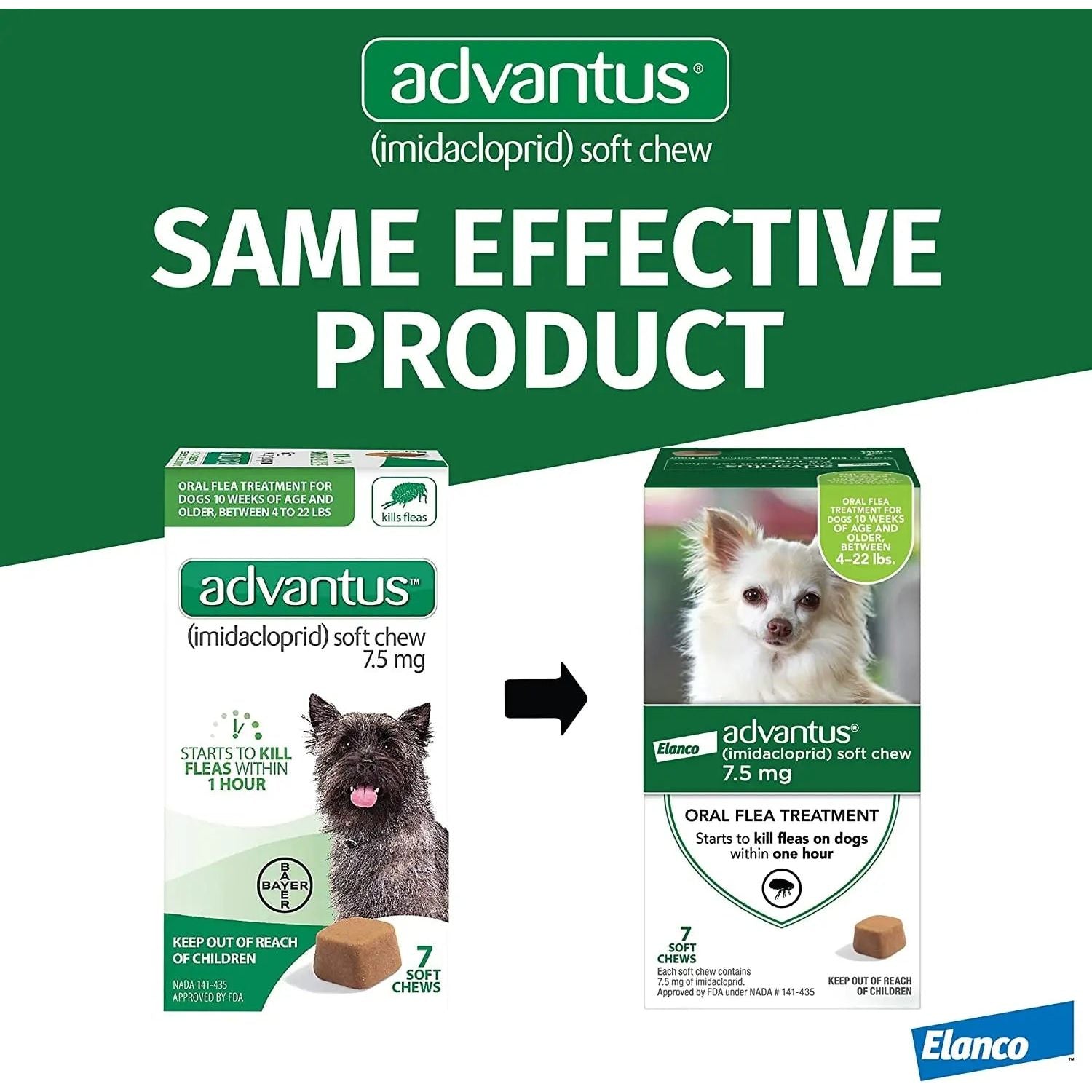 Advantus Flea Soft Chews for Small Dogs 4-22 lbs. 30 Count