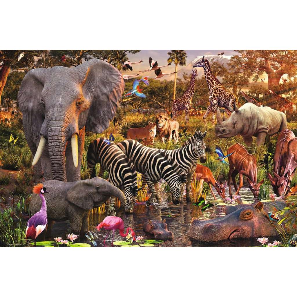 African Animal World 3000 Piece Jigsaw Puzzle Ravensburger