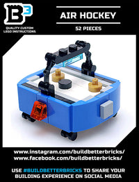 Custom Air Hockey Table 52-Piece Building Set made from LEGO parts - B3 Customs