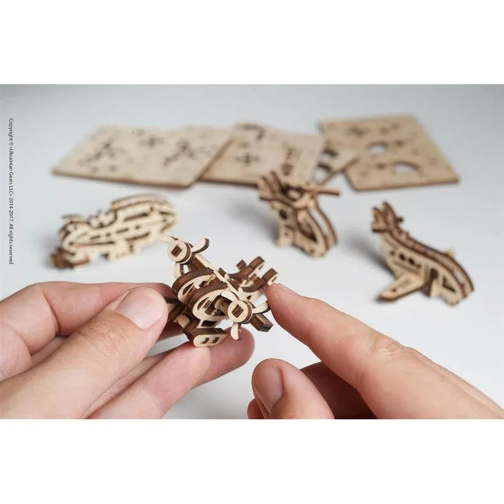 Aircraft Fidgets Set of 4 3D Wood Model Kit UGEARS - BIG FRENCHIES