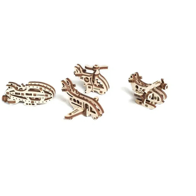 Aircraft Fidgets Set of 4 3D Wood Model Kit UGEARS - BIG FRENCHIES