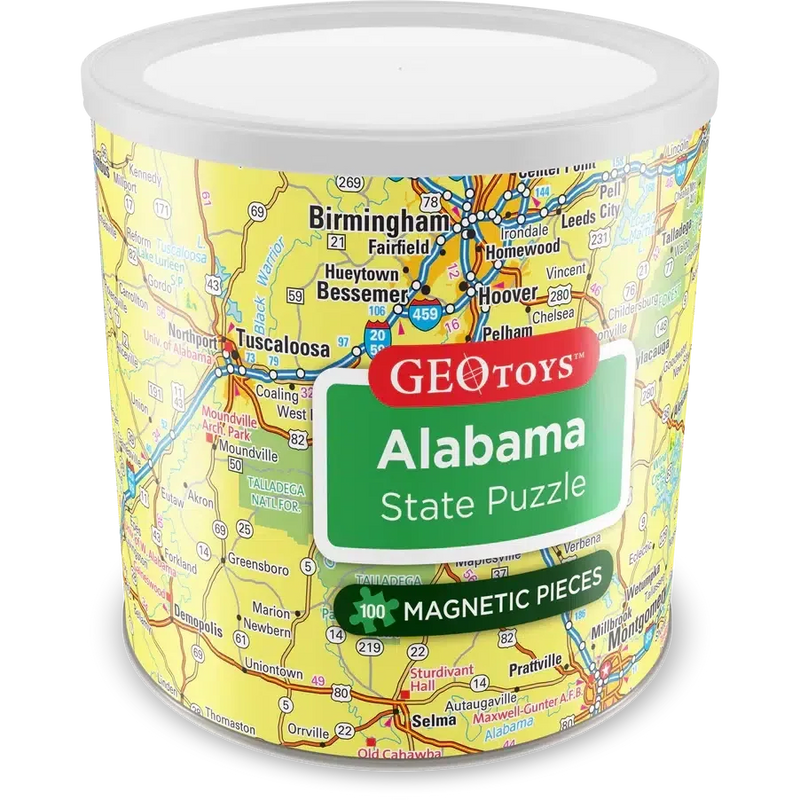 Alabama State 100 Piece Magnetic Jigsaw Puzzle Geotoys - BIG FRENCHIES
