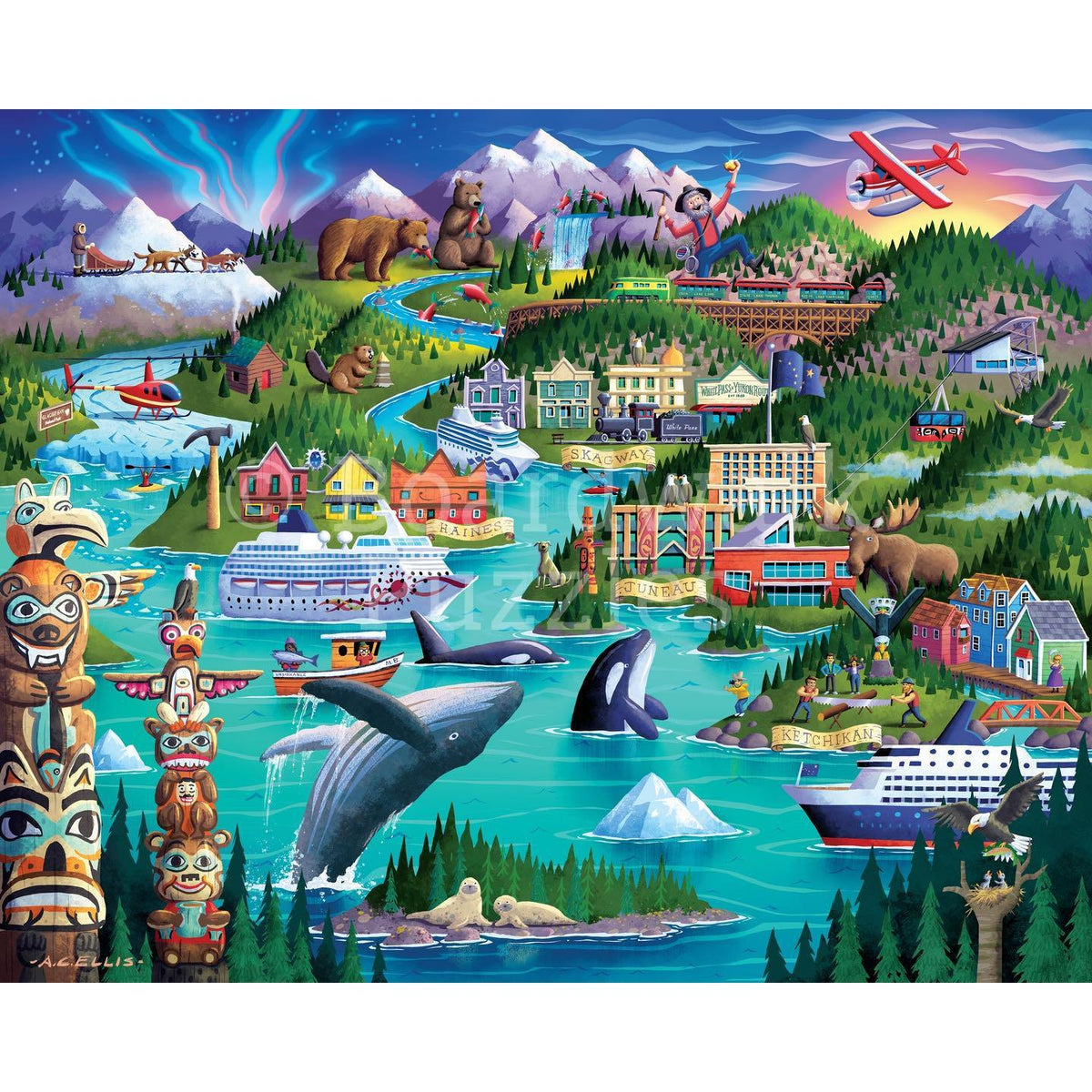 Alaska's Inside Passage 210 Piece Jigsaw Puzzle Boardwalk - BIG FRENCHIES