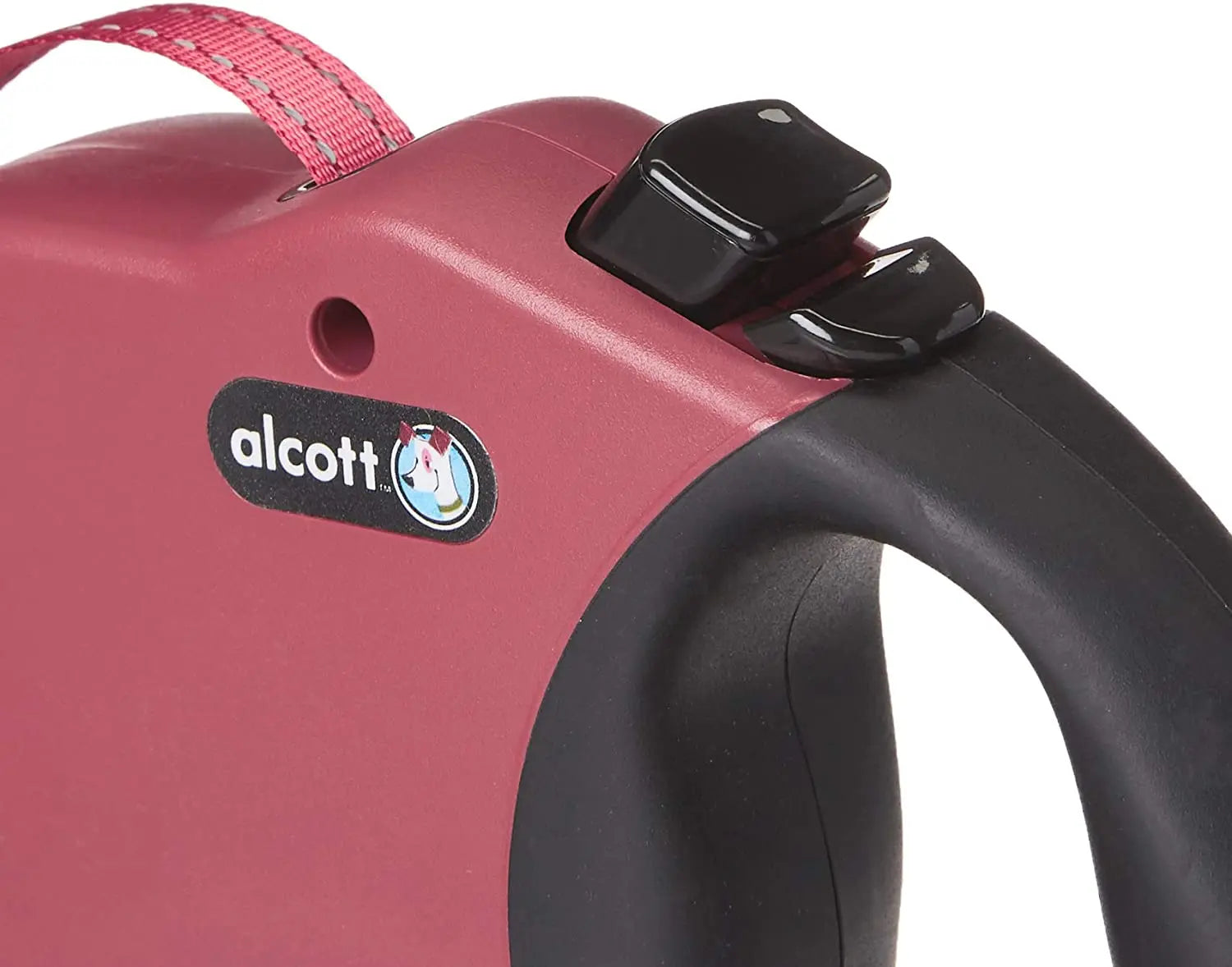 Alcott Adventure Retractable Reflective Belt Leash for Dogs, 16' Long, MD Red