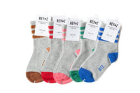 Heather Grey & Brown Stripe Socks - BIG FRENCHIES