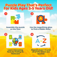 Alphabets Spy 48 Piece Floor Jigsaw Puzzle with Flashcards & Magnifying Glass - BIG FRENCHIES