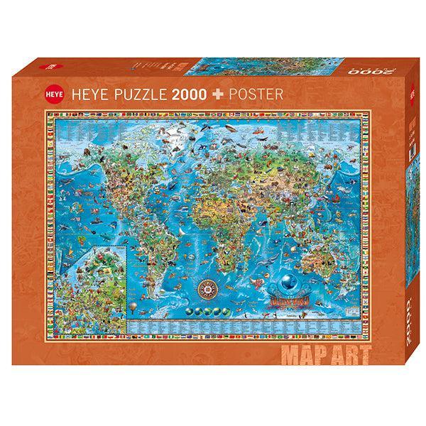 Amazing World Map Art 2000 Piece Jigsaw Puzzle Heye - BIG FRENCHIES