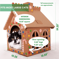 Cardboard Gingerbread Cat Playhouse Kit