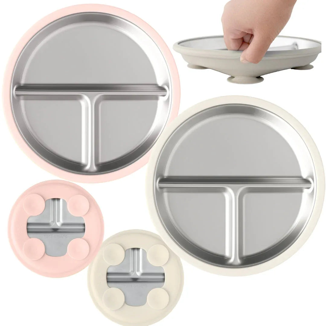 Stainless Steel Plate Set of 2 (Butter Yellow & Baby Blue) - BIG FRENCHIES