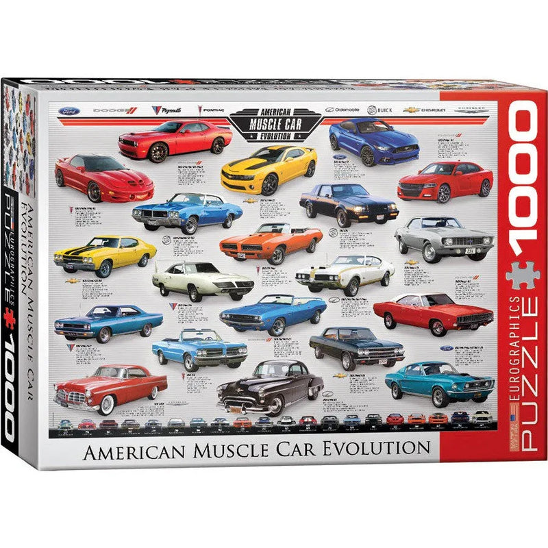 American Muscle Car Evolution 1000 Piece Jigsaw Puzzle Eurographics - BIG FRENCHIES