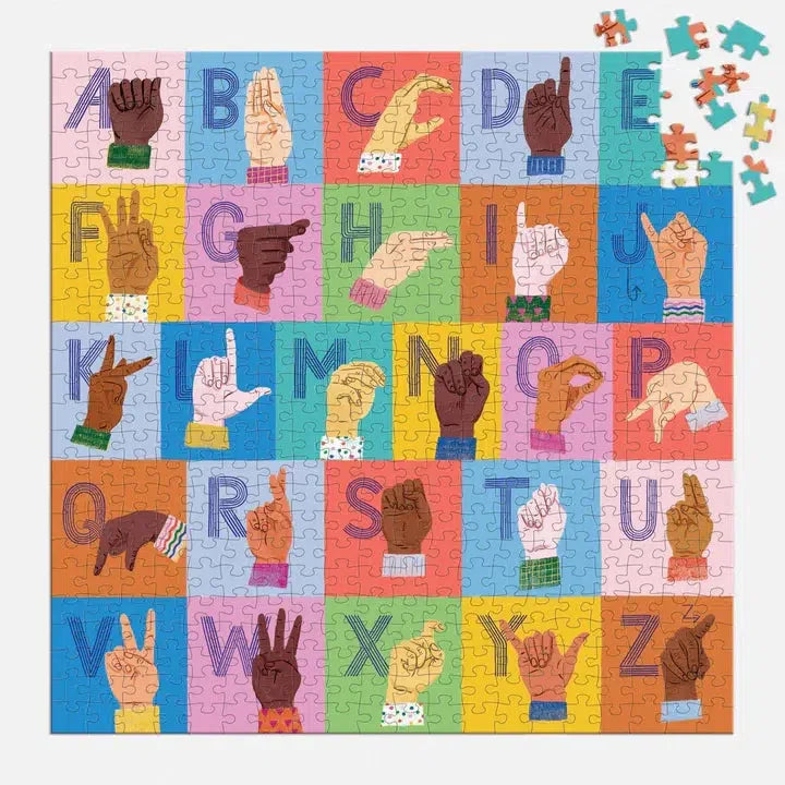 American Sign Language Alphabet 500 Piece Jigsaw Puzzle Mudpuppy - BIG FRENCHIES