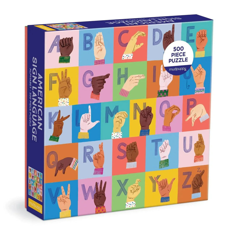 American Sign Language Alphabet 500 Piece Jigsaw Puzzle Mudpuppy - BIG FRENCHIES