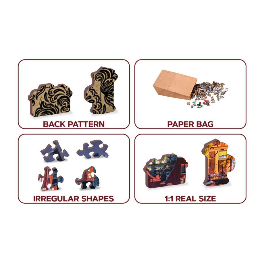 Amsterdam by Night 300 Piece Wood Jigsaw Puzzle Wooden City