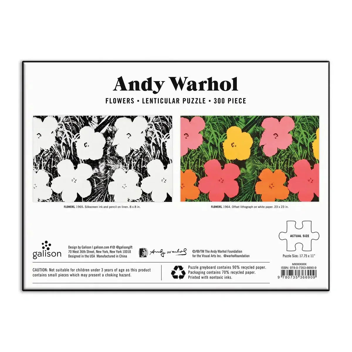Andy Warhol Flowers 300 Piece Lenticular Jigsaw Puzzle Galison - BIG FRENCHIES
