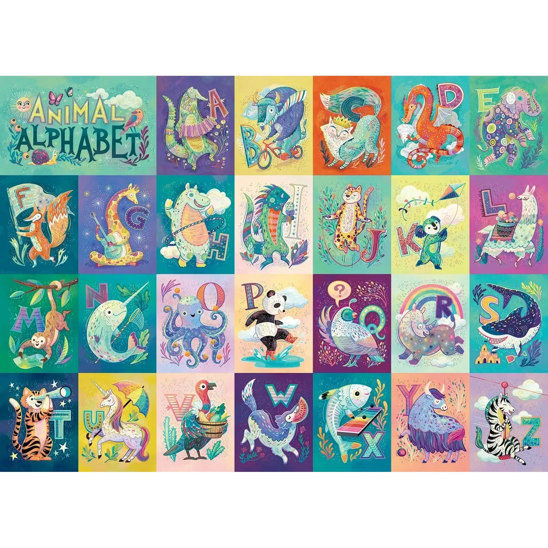 Animal Alphabet 350 Piece Family Jigsaw Puzzle Cobble Hill