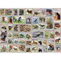 Animals of North America Vintage Stamps 500 Piece Jigsaw Puzzle Eurographics