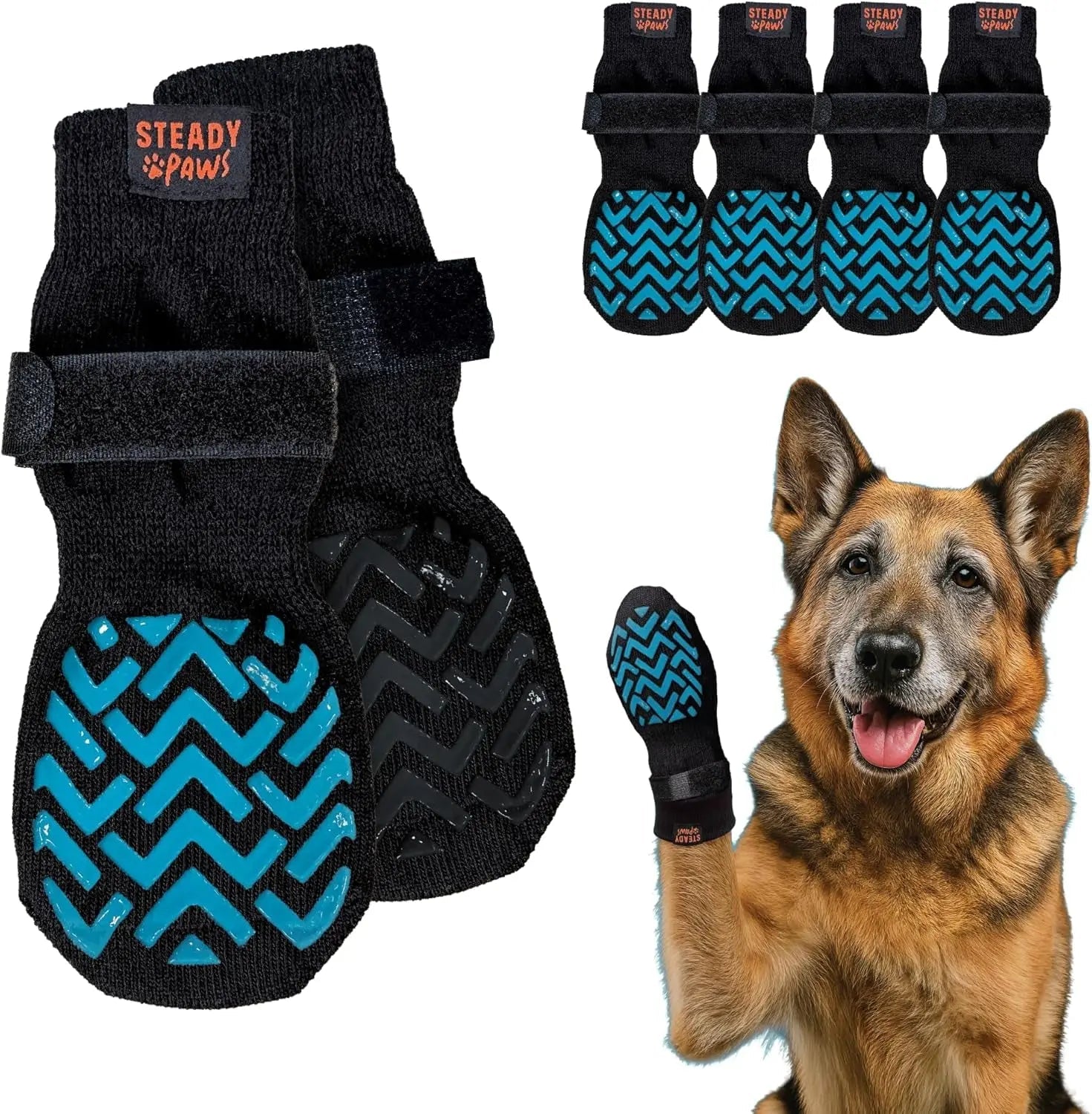 Anti-Slip Dog Socks with Straps, Breathable & Washable – 4 Pack (XS–XXL) - BIG FRENCHIES