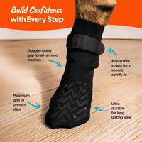 Anti-Slip Dog Socks with Straps, Breathable & Washable – 4 Pack (XS–XXL) - BIG FRENCHIES