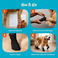Anti-Slip Dog Socks with Straps, Breathable & Washable – 4 Pack (XS–XXL) - BIG FRENCHIES