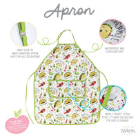 Taco Party Apron - fits sizes youth small through adult 2XL - BIG FRENCHIES