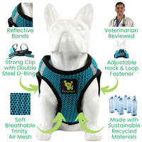 EcoBark Aqua Step In Dog Harness - Reflective Soft Mesh Harness for Small Dogs and Puppies - BIG FRENCHIES