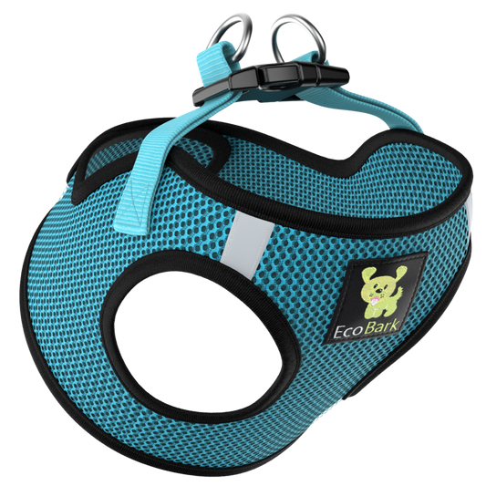 EcoBark Aqua Step In Dog Harness - Reflective Soft Mesh Harness for Small Dogs and Puppies - BIG FRENCHIES