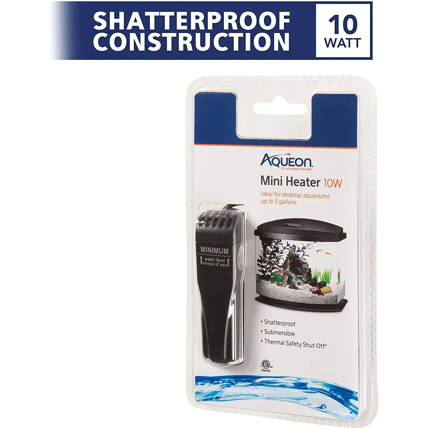Aqueon Mini Fish Tank Heater 10 Watts Black