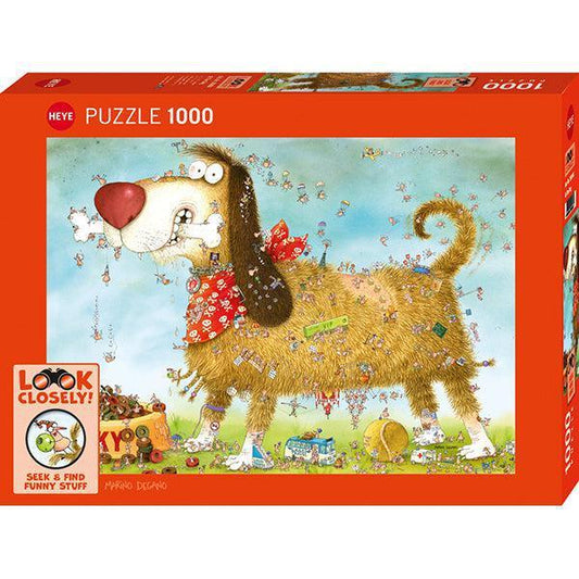 At the Dog Look Closely Seek & Find 1000 Piece Jigsaw Puzzle Heye - BIG FRENCHIES