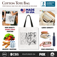 Note To Self Mental Health Tote Bag, Motivational Definition Gift Shopper