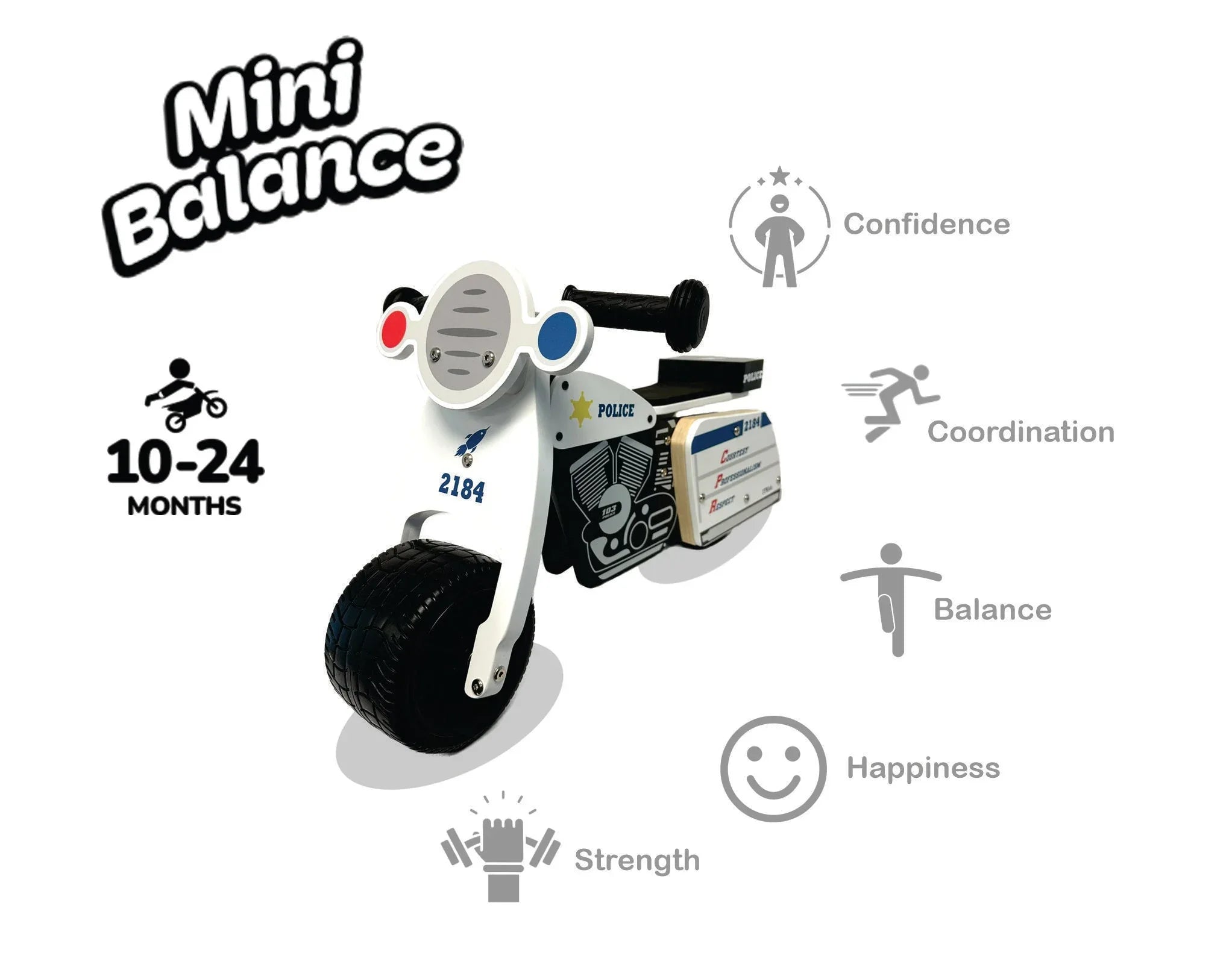 Baby Balance Bike MiniBalance Police Patrol - BIG FRENCHIES
