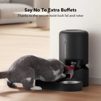 Automatic Cat Feeder with Timer, 6 Meals/Day, Freshness Lock & Low Food Sensor. Smart Dry Food Dispenser for Cats & Dogs - BIG FRENCHIES