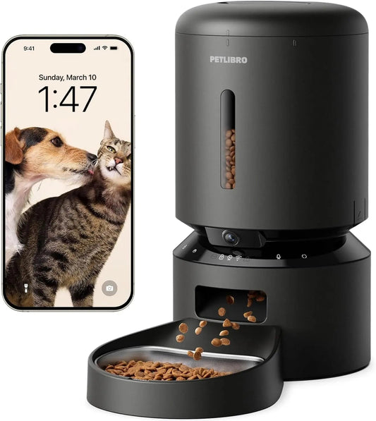 Automatic Pet Feeder 3L/5L with Camera, Timed Portions, Voice Call, Dual Power - BIG FRENCHIES