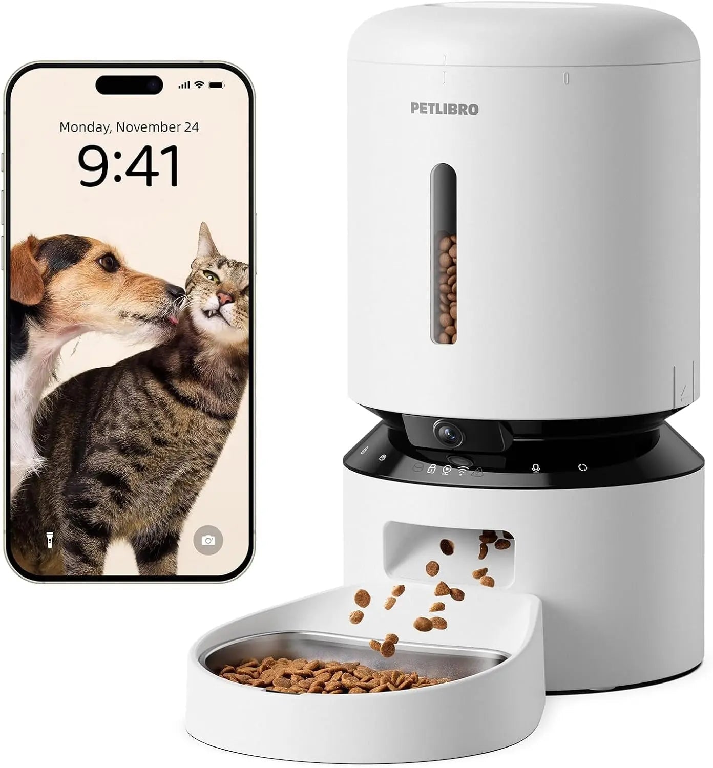 Automatic Pet Feeder 3L/5L with Camera, Timed Portions, Voice Call, Dual Power - BIG FRENCHIES