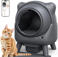 Automatic Self-Cleaning Cat Litter Box 65 L – Odor Control, App Monitor, Black