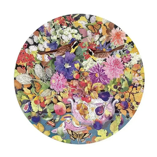 Autumn Bouquet 500 Piece Round Jigsaw Puzzle eeBoo - BIG FRENCHIES