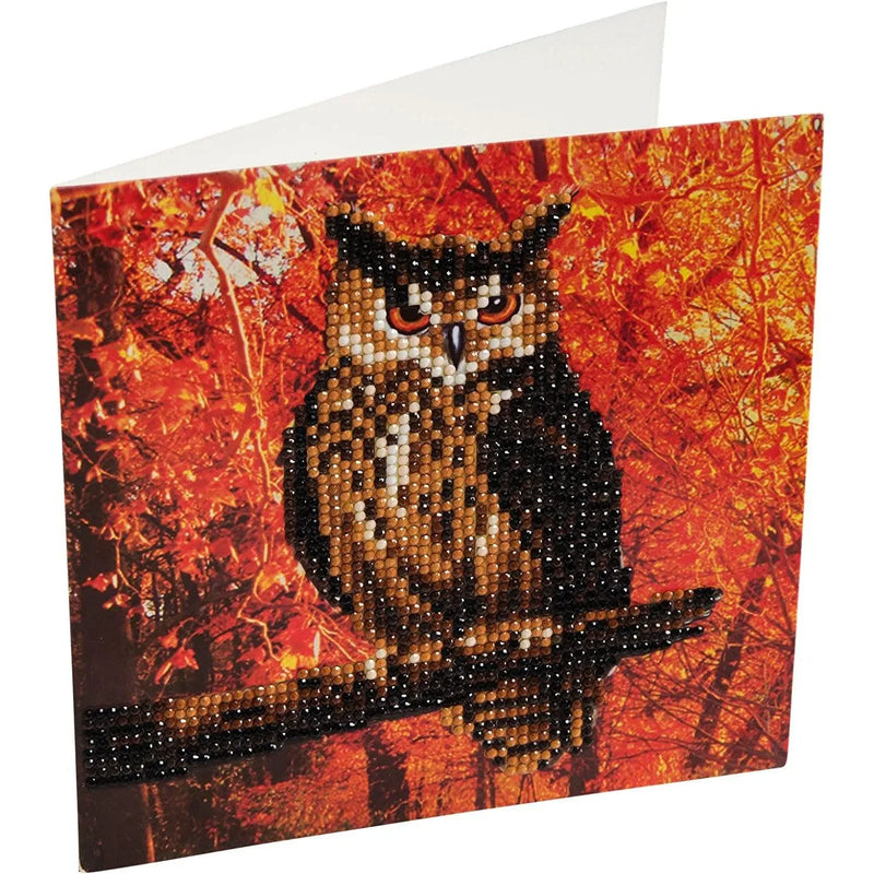 Autumn Owl Crystal Art Card Kit Craft Buddy - BIG FRENCHIES
