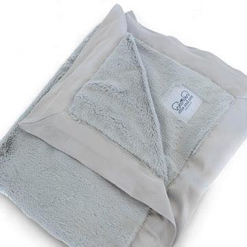 Luxury Satin Border Blanket - Silver - BIG FRENCHIES