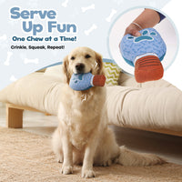 Pickleball Squeaky and Crinkle Paper Dog Toy -Funny Pickle Ball Puppy Gift