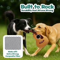 Guitar Squeaky Dog Toy – Plush Crinkle Dog Toy for Medium & Large Dogs, Durable Musical Dog Toy for Tug, Fetch & Birthday Gifts