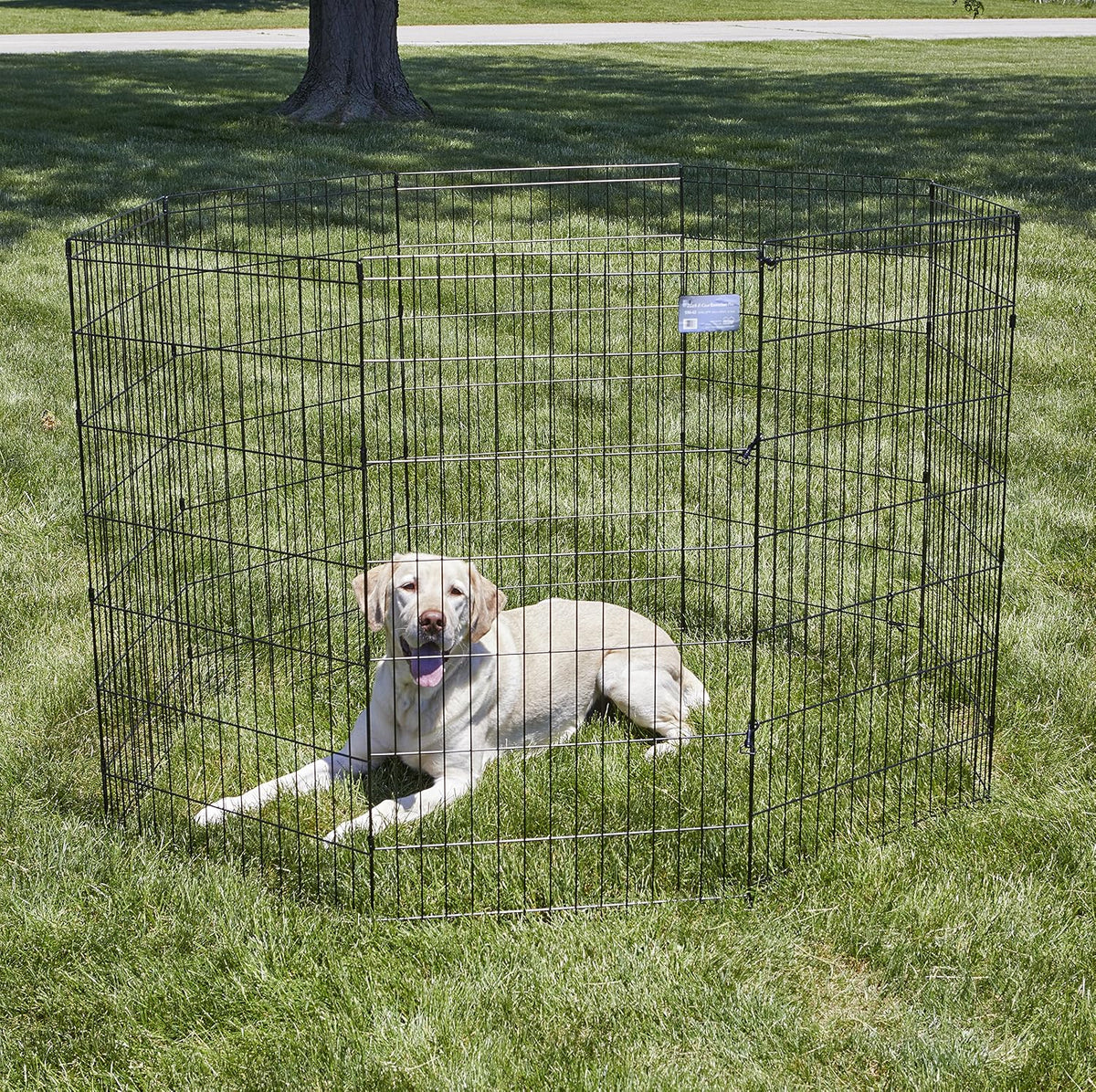 MidWest 30-Inch Exercise Pen, Single Door, 16 Sq Ft Play Area – Essentials for Dogs - Black No Door / 42" H - image 2