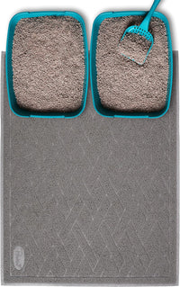Pawkin Cat Litter Mat, Patented Design with Litter Lock Mesh - Jumbo (47" x 35")