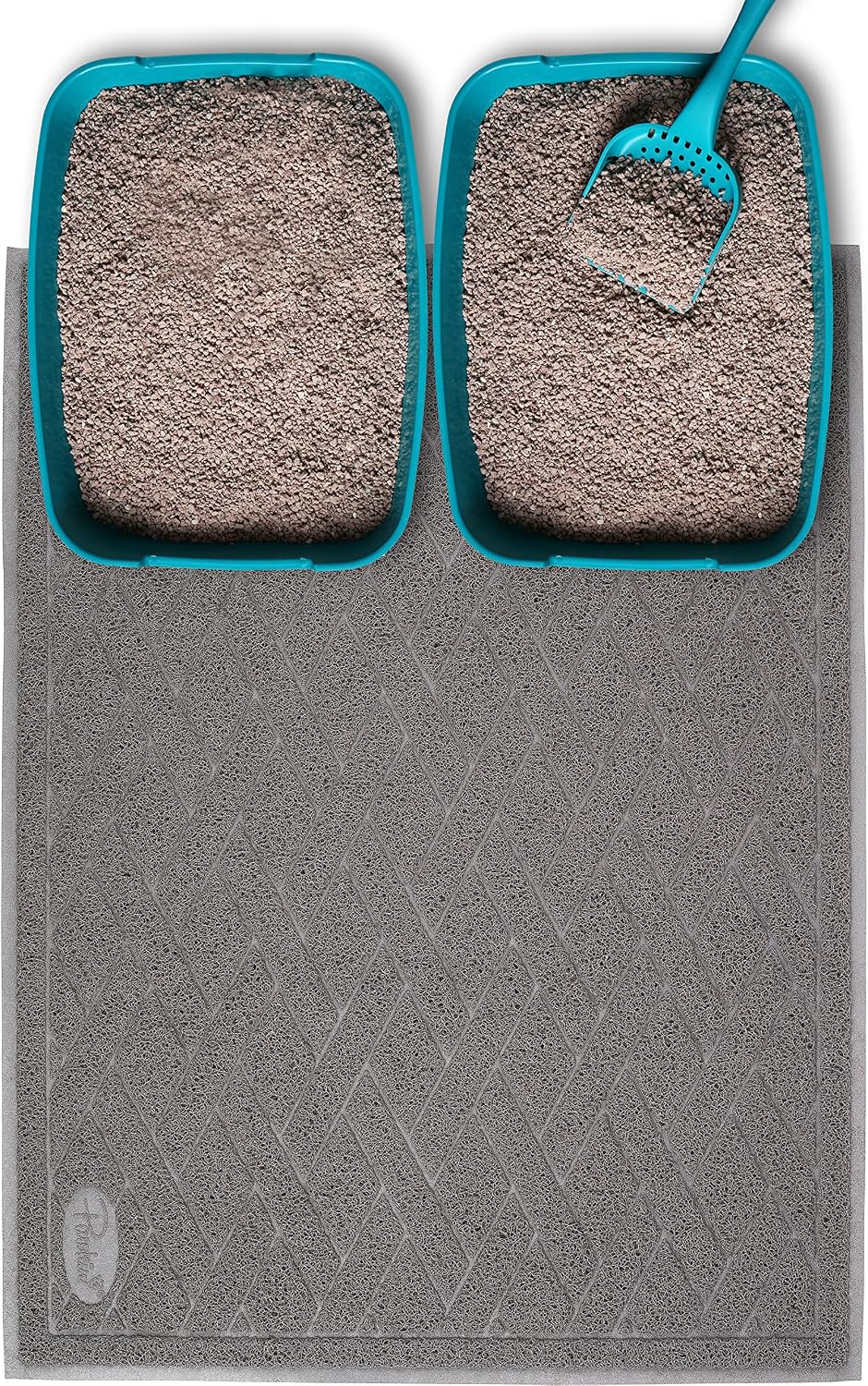 Pawkin Cat Litter Mat, Patented Design with Litter Lock Mesh - Jumbo (47" x 35")