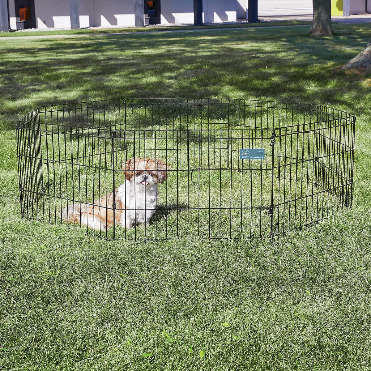 MidWest 30-Inch Exercise Pen, Single Door, 16 Sq Ft Play Area – Essentials for Dogs - Black No Door / 18"H - image 2