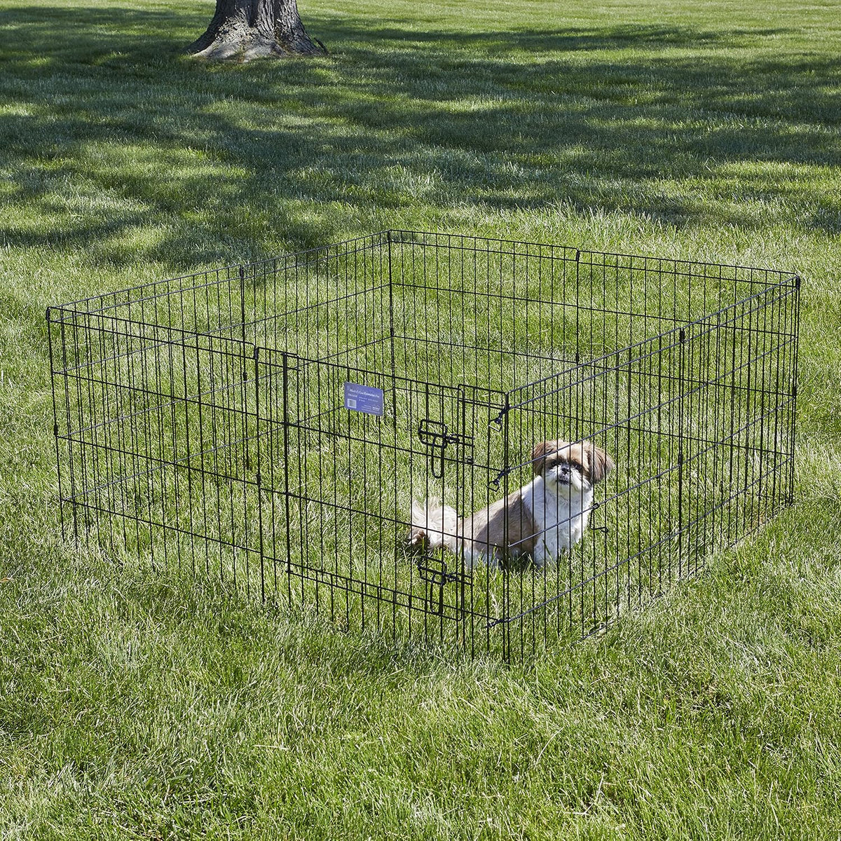 MidWest 30-Inch Exercise Pen, Single Door, 16 Sq Ft Play Area – Essentials for Dogs - Black w/ Door / 24" H - image 2