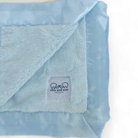 Luxury Duo Satin Border Blanket - Blue/Ivory - BIG FRENCHIES